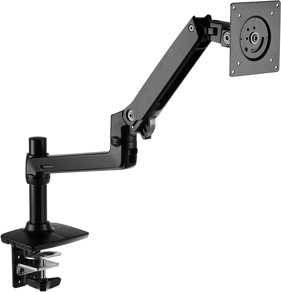 8. AmazonBasics Premium Single Monitor Stand-Lift Engine Arm Mount, Aluminum