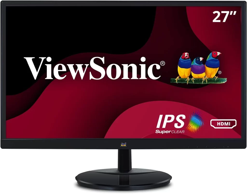 3. ViewSonic VA2759-SMH 27 Inch IPS 1080p Frameless LED Monitor