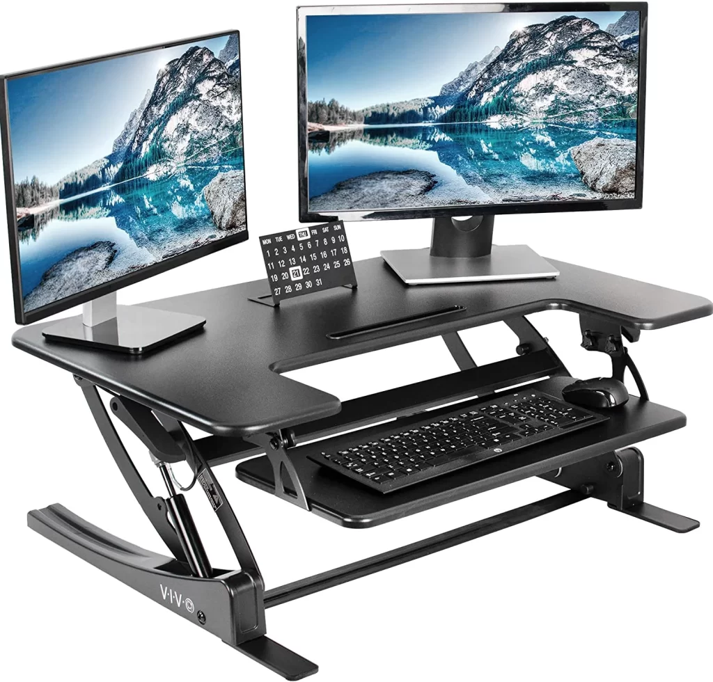 4. VIVO Black Height Adjustable 36 inch Stand up Desk Converter