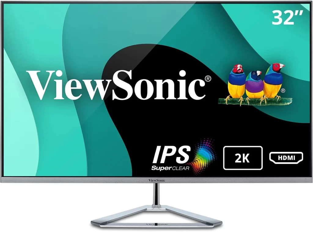 5. ViewSonic VX3276-2K-MHD 32-Inch: 1440p Frameless Widescreen IPS Monitor