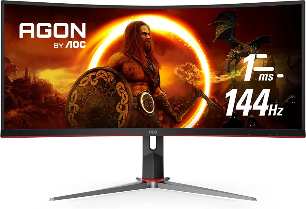 5. AOC CU34G2X 34" Curved Frameless Immersive Gaming Monitor